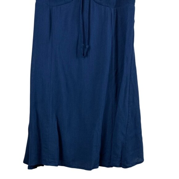 PACSUN LA Hearts Women's Dress Front Tie Babydoll Mini Blue Rayon Size Small - Picture 5 of 11
